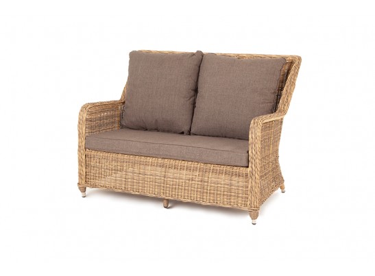 "Гляссе" диван двухместный из искусственного ротанга, цвет соломенный в Набережных Челнах