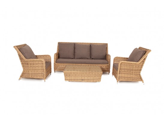 "Гляссе" лаунж-зона из искусственного ротанга, цвет графит в Набережных Челнах