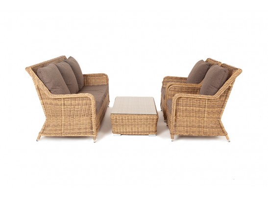 "Гляссе" лаунж-зона из искусственного ротанга, цвет соломенный в Набережных Челнах