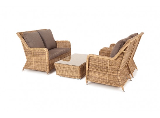 "Гляссе Сингл" лаунж-зона из искусственного ротанга, цвет соломенный в Набережных Челнах