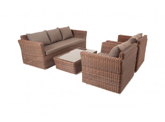 "Капучино" лаунж-зона из искусственного ротанга, цвет коричневый в Набережных Челнах