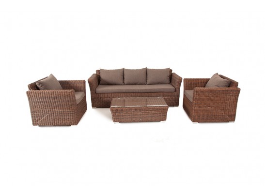 "Капучино" лаунж-зона из искусственного ротанга, цвет коричневый в Набережных Челнах