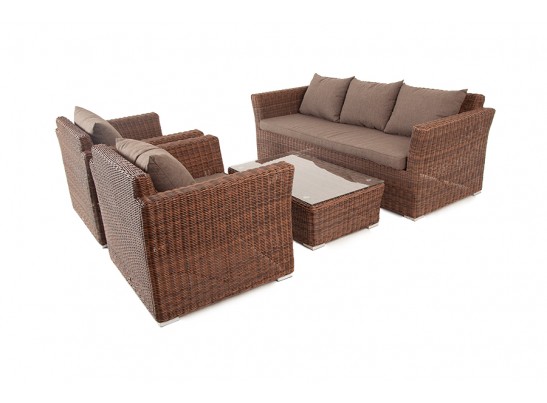 "Капучино" лаунж-зона из искусственного ротанга, цвет коричневый в Набережных Челнах