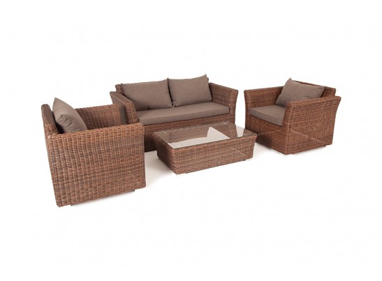 "Капучино Сингл" лаунж-зона из искусственного ротанга, цвет коричневый в Набережных Челнах