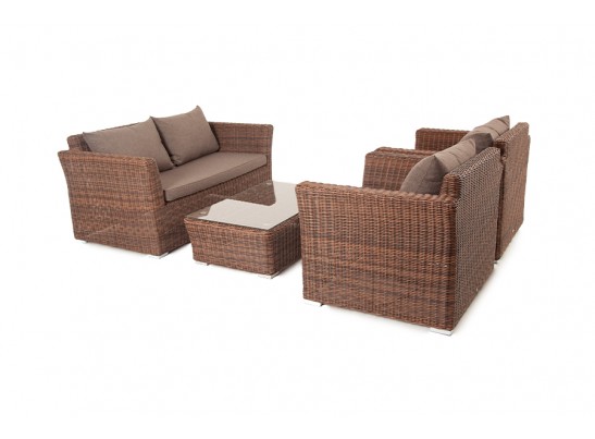 "Капучино Сингл" лаунж-зона из искусственного ротанга, цвет коричневый в Набережных Челнах