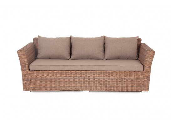 "Капучино" диван из искусственного ротанга трехместный, цвет коричневый в Набережных Челнах