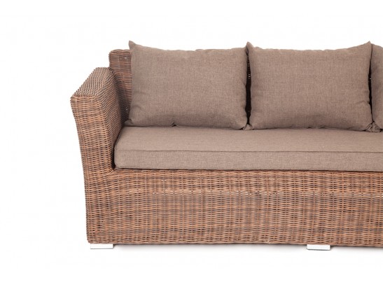 "Капучино" диван из искусственного ротанга трехместный, цвет коричневый в Набережных Челнах
