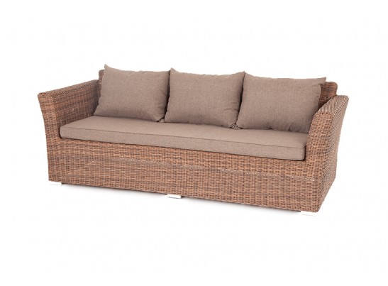 "Капучино" диван из искусственного ротанга трехместный, цвет коричневый в Набережных Челнах