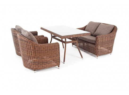 "Кон Панна" обеденная группа плетеная, цвет коричневый в Набережных Челнах