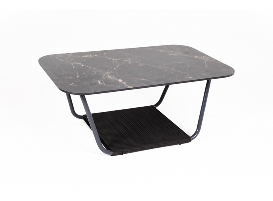"Гранада" журнальный стол 100х65 см из HPL, цвет "черный мрамор" в Набережных Челнах