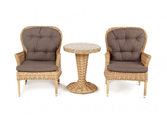 "Алиса" кофейный комплект из искусственного ротанга, цвет соломенный в Набережных Челнах