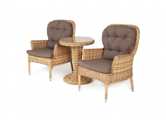 "Алиса" кофейный комплект из искусственного ротанга, цвет соломенный в Набережных Челнах