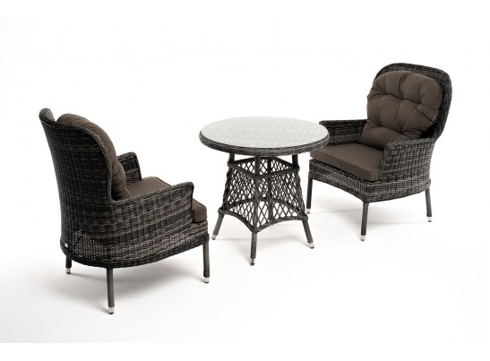 "Алиса" кофейный комплект из искусственного ротанга, цвет графит в Набережных Челнах