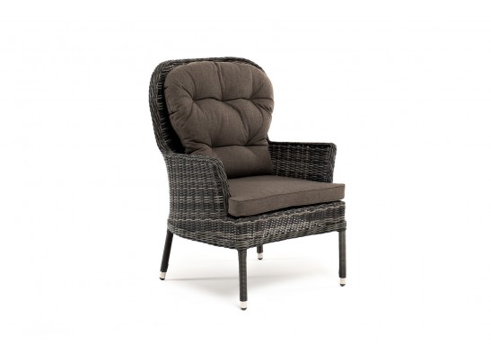 "Алиса" кресло плетеное, цвет графит с подушками в Набережных Челнах