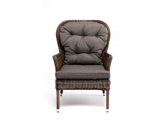 "Алиса" кресло плетеное, цвет коричневый с подушками в Набережных Челнах