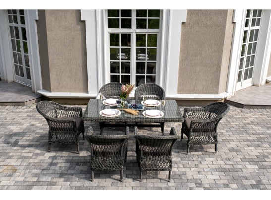 "Амароне" обеденная группа из искусственного ротанга на 6 персон, цвет графит в Набережных Челнах