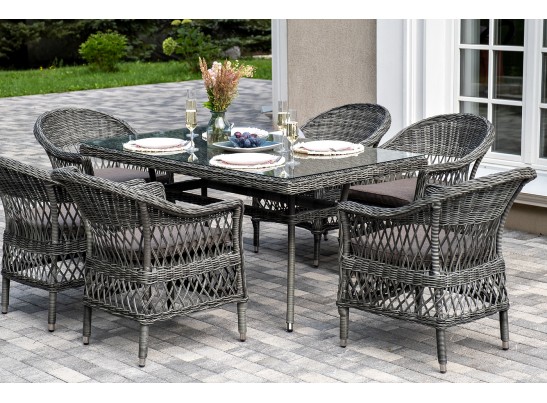 "Амароне" обеденная группа из искусственного ротанга на 6 персон, цвет графит в Набережных Челнах