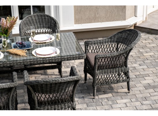 "Амароне" обеденная группа из искусственного ротанга на 6 персон, цвет графит в Набережных Челнах