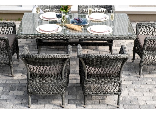 "Амароне" обеденная группа из искусственного ротанга на 6 персон, цвет графит в Набережных Челнах