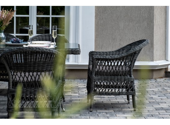 "Амароне" обеденная группа из искусственного ротанга на 6 персон, цвет графит в Набережных Челнах