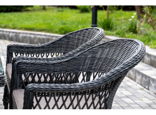 "Амароне" обеденная группа из искусственного ротанга на 6 персон, цвет графит в Набережных Челнах