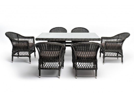 "Амароне" обеденная группа из искусственного ротанга на 6 персон, цвет графит в Набережных Челнах