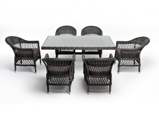 "Амароне" обеденная группа из искусственного ротанга на 6 персон, цвет графит в Набережных Челнах