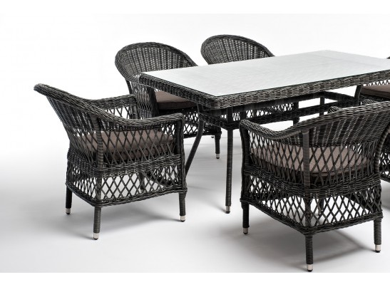 "Амароне" обеденная группа из искусственного ротанга на 6 персон, цвет графит в Набережных Челнах