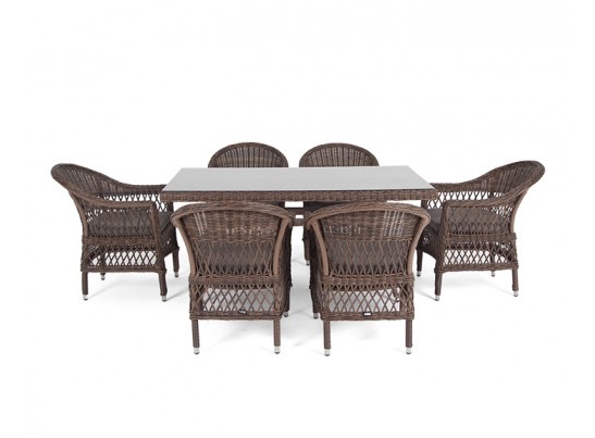 "Амароне" обеденная группа из искусственного ротанга на 6 персон, цвет коричневый в Набережных Челнах "Амароне" обеденная группа из искусственного ротанга на 6 персон, цвет коричневый в Набережных Челнах