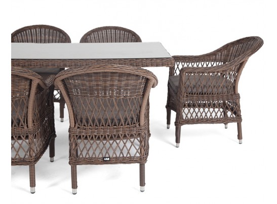 "Амароне" обеденная группа из искусственного ротанга на 6 персон, цвет коричневый в Набережных Челнах "Амароне" обеденная группа из искусственного ротанга на 6 персон, цвет коричневый в Набережных Челнах