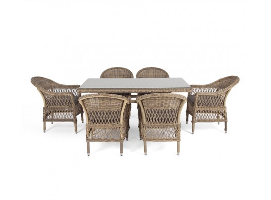 "Амароне" обеденная группа из искусственного ротанга на 6 персон, цвет соломенный в Набережных Челнах