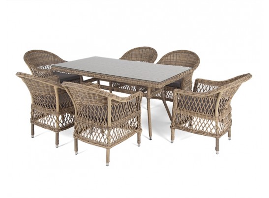 "Амароне" обеденная группа из искусственного ротанга на 6 персон, цвет соломенный в Набережных Челнах