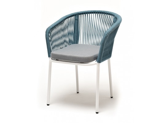 "Аркобалено" обеденная группа на 4 персоны со стульями "Марсель", каркас белый, роуп цветной в Набережных Челнах