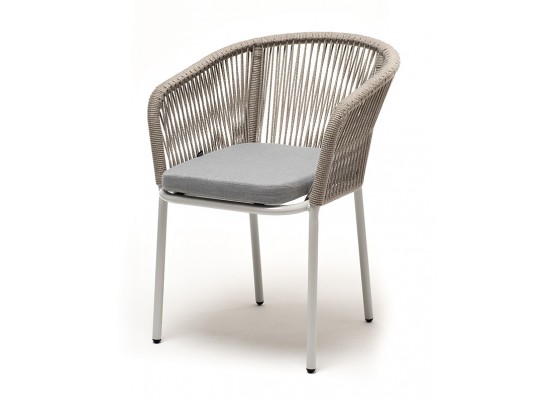 "Аркобалено" обеденная группа на 4 персоны со стульями "Марсель", каркас белый, роуп цветной в Набережных Челнах