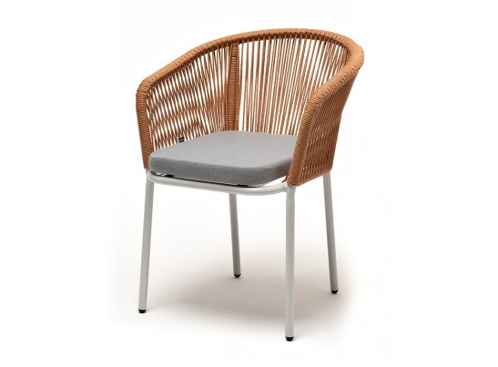 "Аркобалено" обеденная группа на 4 персоны со стульями "Марсель", каркас белый, роуп цветной в Набережных Челнах