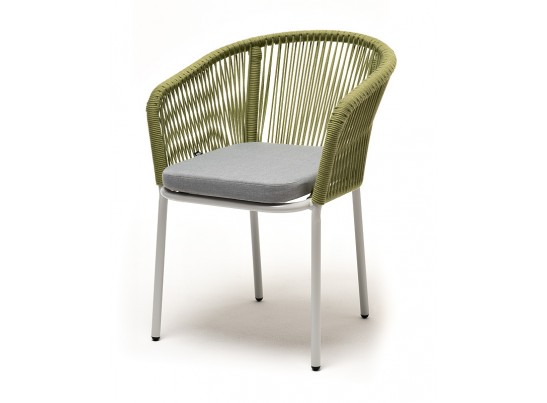 "Аркобалено" обеденная группа на 4 персоны со стульями "Марсель", каркас белый, роуп цветной в Набережных Челнах