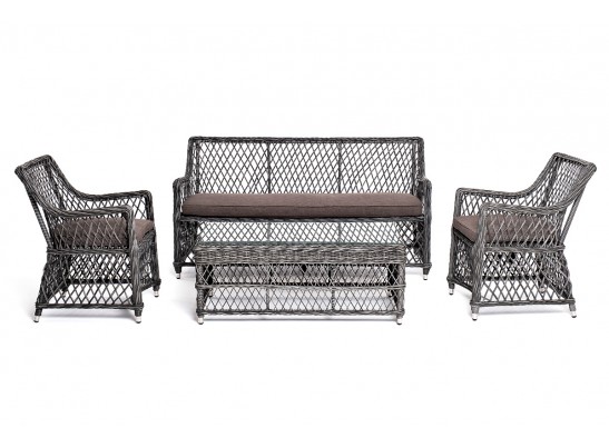 "Асти" лаунж-зона из искусственного ротанга на 4 персоны, цвет графит в Набережных Челнах