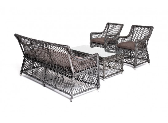 "Асти" лаунж-зона из искусственного ротанга на 4 персоны, цвет графит в Набережных Челнах
