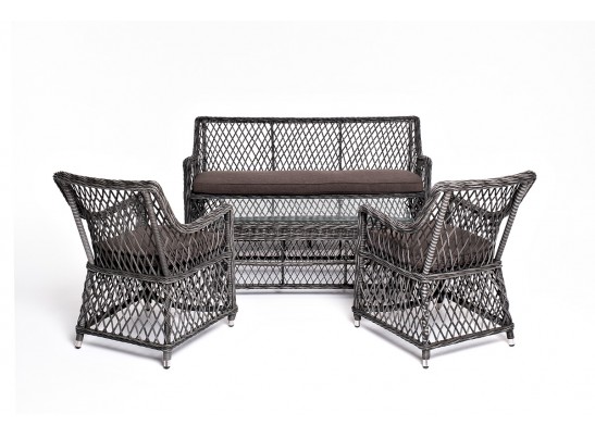 "Асти" лаунж-зона из искусственного ротанга на 4 персоны, цвет графит в Набережных Челнах