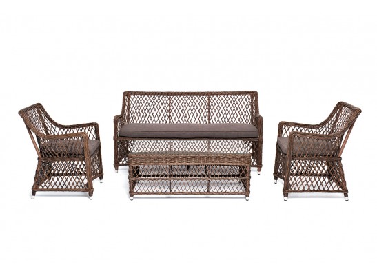 "Асти" лаунж-зона из искусственного ротанга на 4 персоны, цвет коричневый в Набережных Челнах