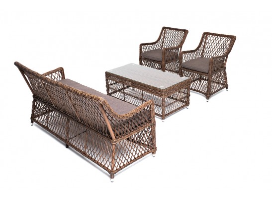 "Асти" лаунж-зона из искусственного ротанга на 4 персоны, цвет коричневый в Набережных Челнах