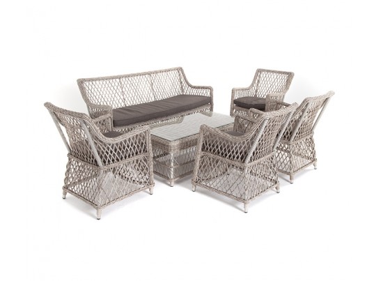 "Асти" лаунж-зона из искусственного ротанга на 6 персоны, цвет бежевый в Набережных Челнах