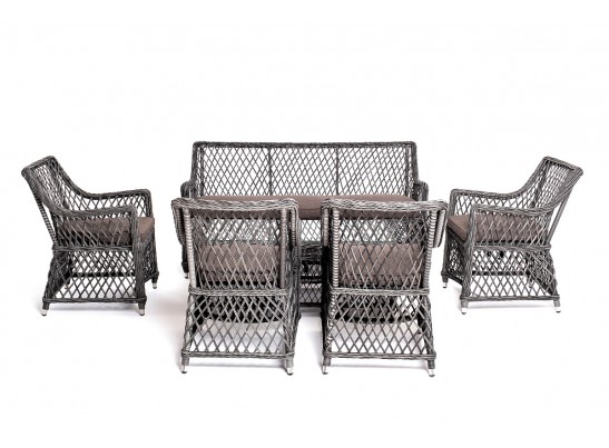 "Асти" лаунж-зона из искусственного ротанга на 6 персоны, цвет графит в Набережных Челнах