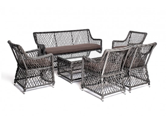 "Асти" лаунж-зона из искусственного ротанга на 6 персоны, цвет графит в Набережных Челнах