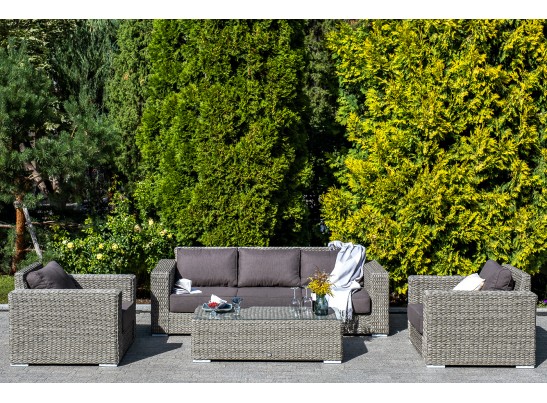 "Боно" диван из искусственного ротанга (гиацинт) трехместный, цвет серый в Набережных Челнах "Боно" диван из искусственного ротанга (гиацинт) трехместный, цвет серый в Набережных Челнах