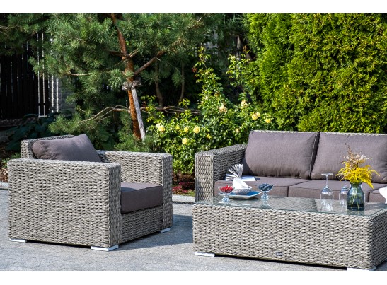 "Боно" диван из искусственного ротанга (гиацинт) трехместный, цвет серый в Набережных Челнах "Боно" диван из искусственного ротанга (гиацинт) трехместный, цвет серый в Набережных Челнах