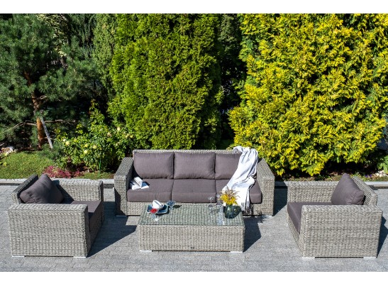 "Боно" диван из искусственного ротанга (гиацинт) трехместный, цвет серый в Набережных Челнах "Боно" диван из искусственного ротанга (гиацинт) трехместный, цвет серый в Набережных Челнах