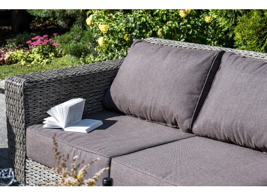 "Боно" диван из искусственного ротанга (гиацинт) трехместный, цвет серый в Набережных Челнах "Боно" диван из искусственного ротанга (гиацинт) трехместный, цвет серый в Набережных Челнах