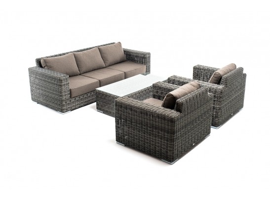 "Боно" лаунж-зона из искусственного ротанга, цвет графит в Набережных Челнах