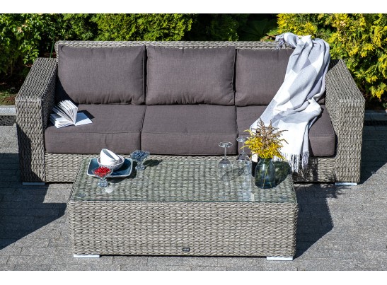 "Боно" лаунж-зона из искусственного ротанга (гиацинт), цвет серый в Набережных Челнах